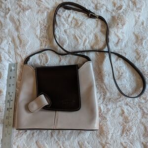 Elegant Cream and Brown Women's Bag. Made In Italy.